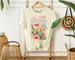 Custom Grandma Name or Mama Proverbs Floral Graphic Tee
