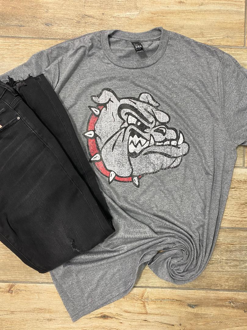 Meeker Bulldogs Distressed Mascot Graphic Tee or Sweatshirt