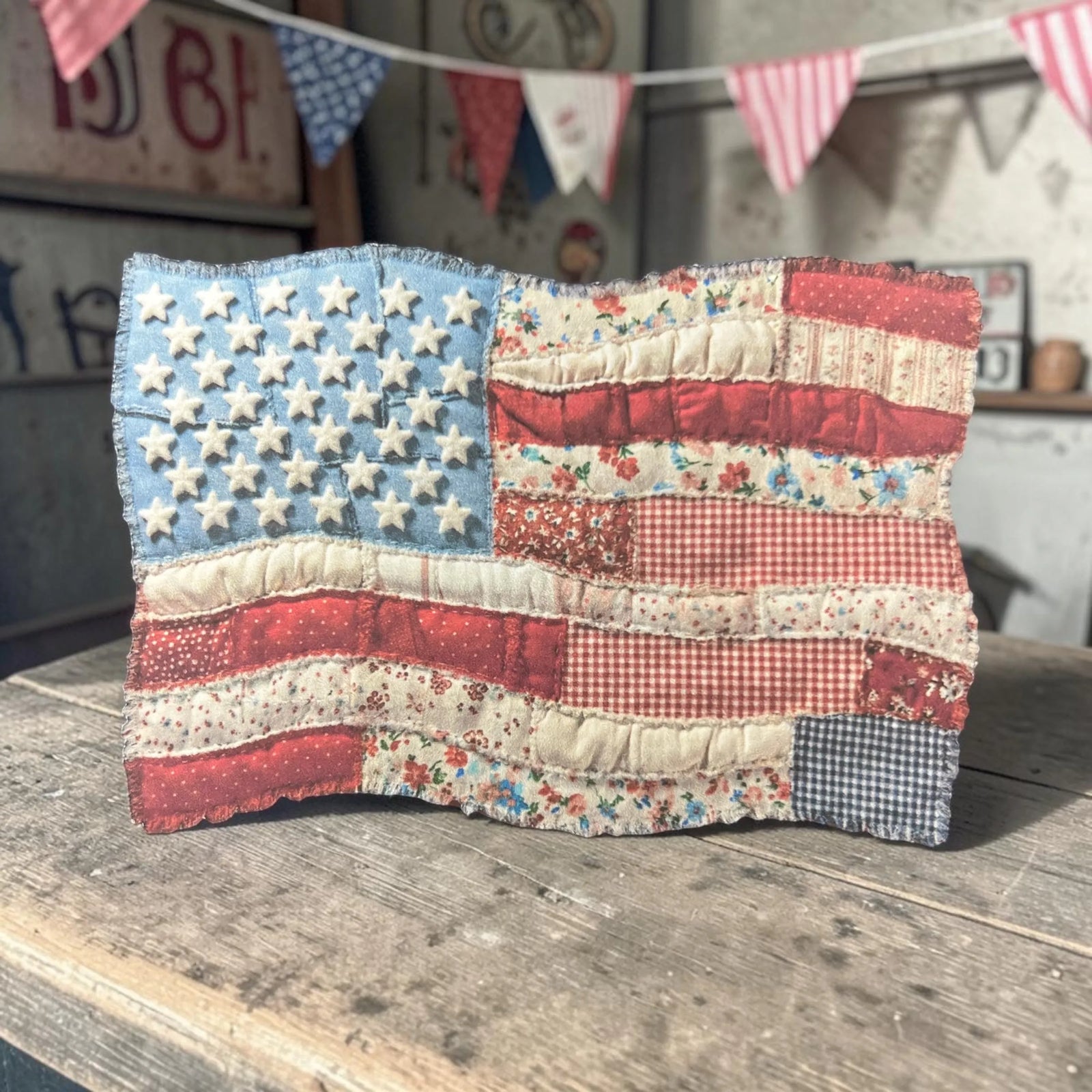 Americana Patchwork Flag Car Freshies