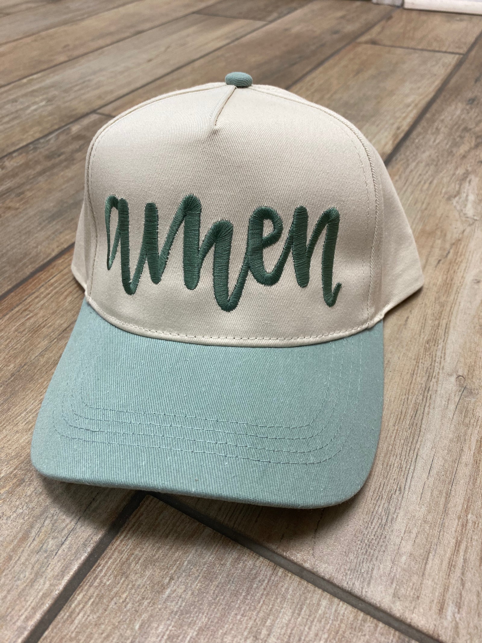 Amen Script Hat in Sage