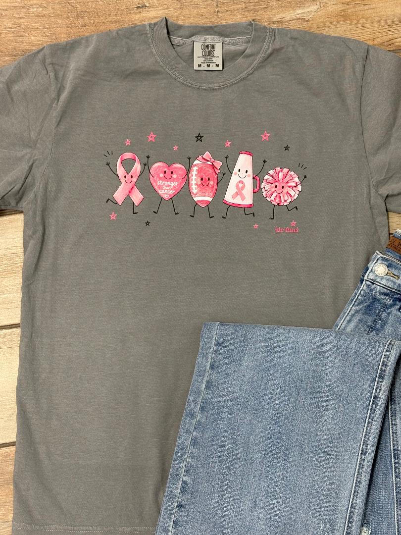 Breast Cancer Awareness Football Doodles Graphic Tee