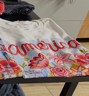 America Bouquet Patriotic Graphic Tee