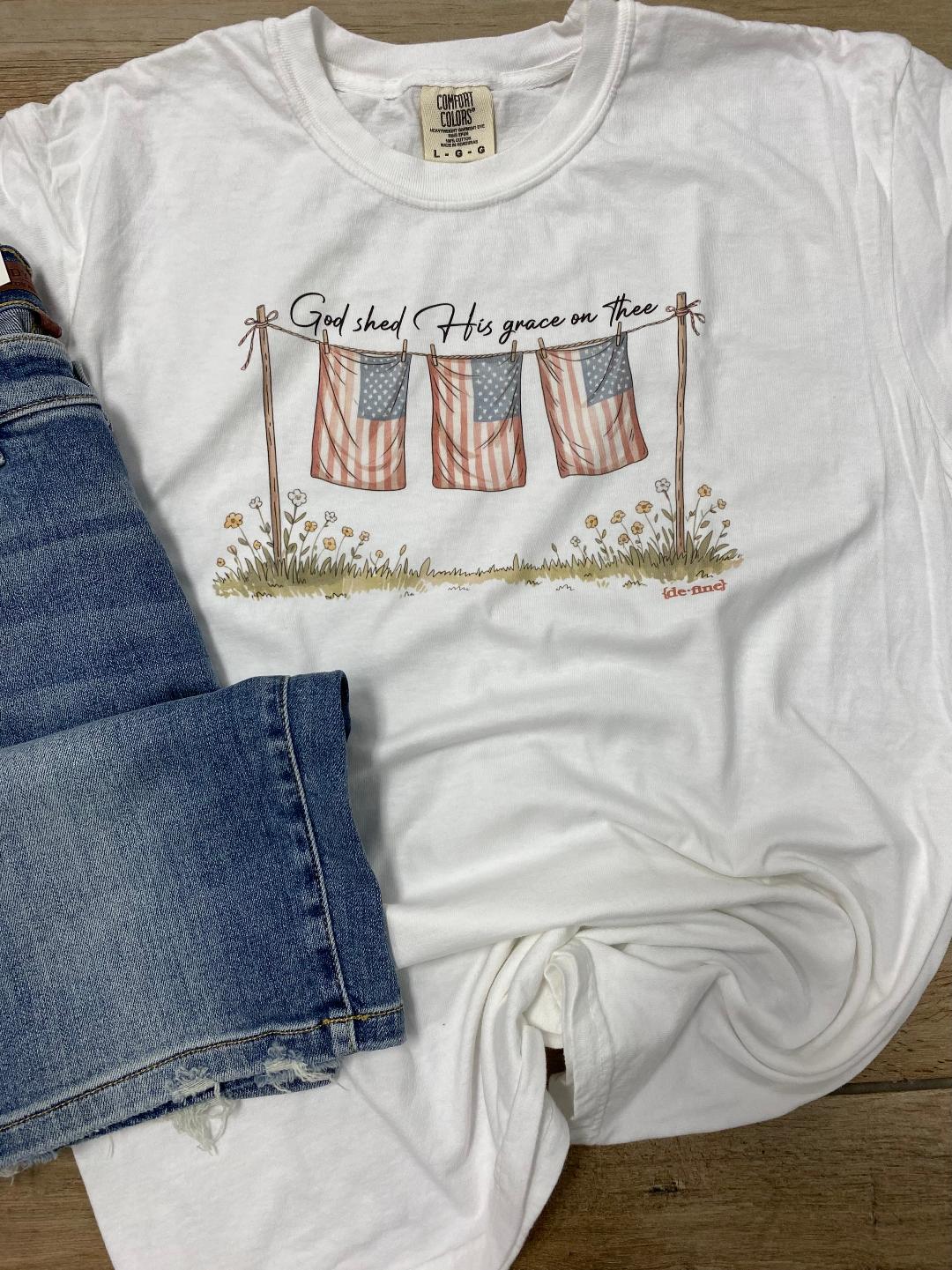 God Shed His Grace on Thee Clothesline Graphic Tee