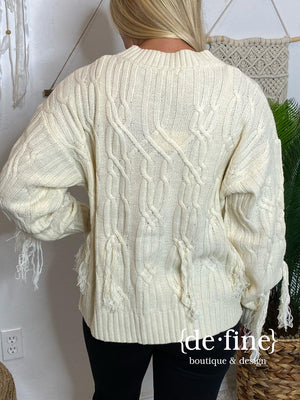 Cream Tassel Sweater
