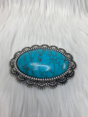 Turquoise and Silver Belt Buckles