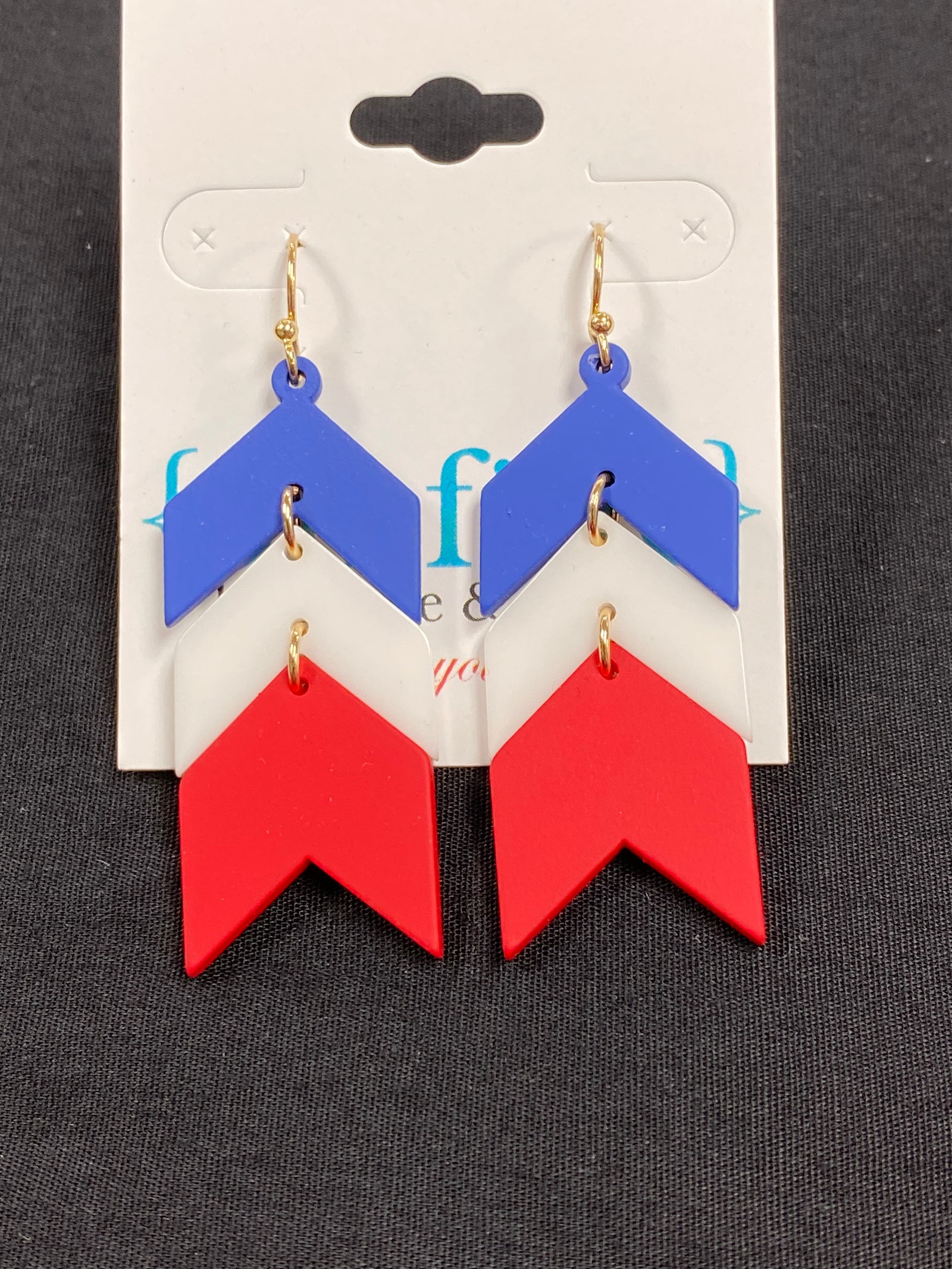 Red White Blue Arrows Patriotic Earrings