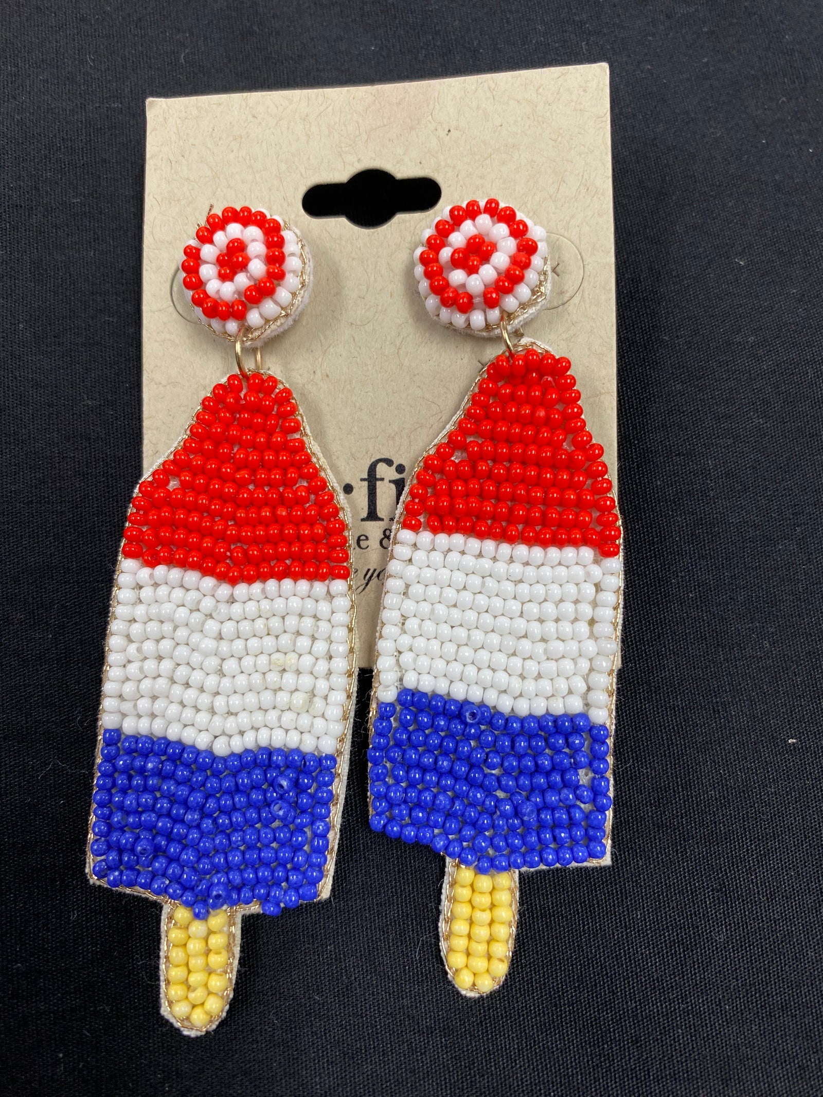 Bomb Pop Beaded Earrings