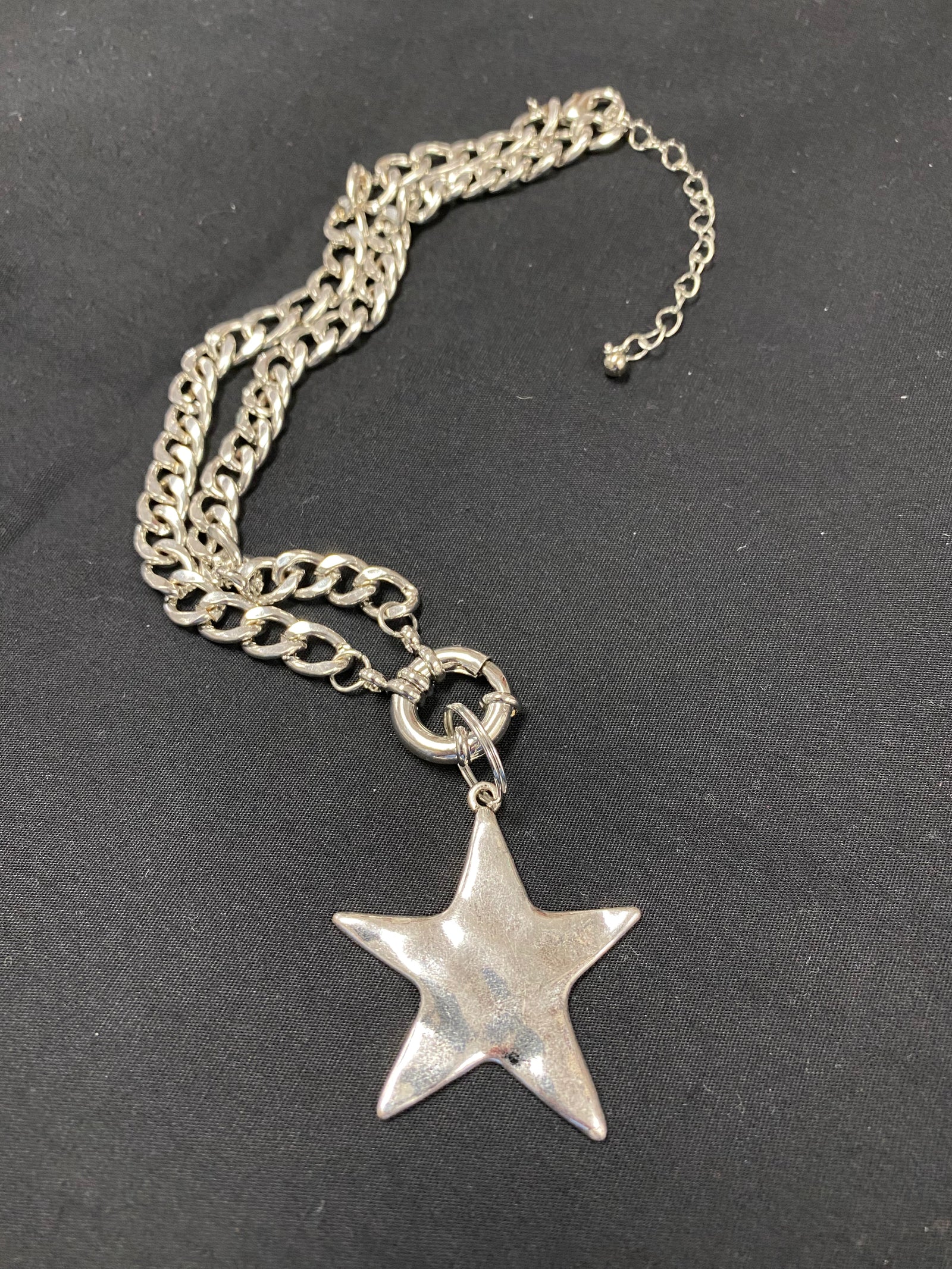Hammered Silver Star Necklace