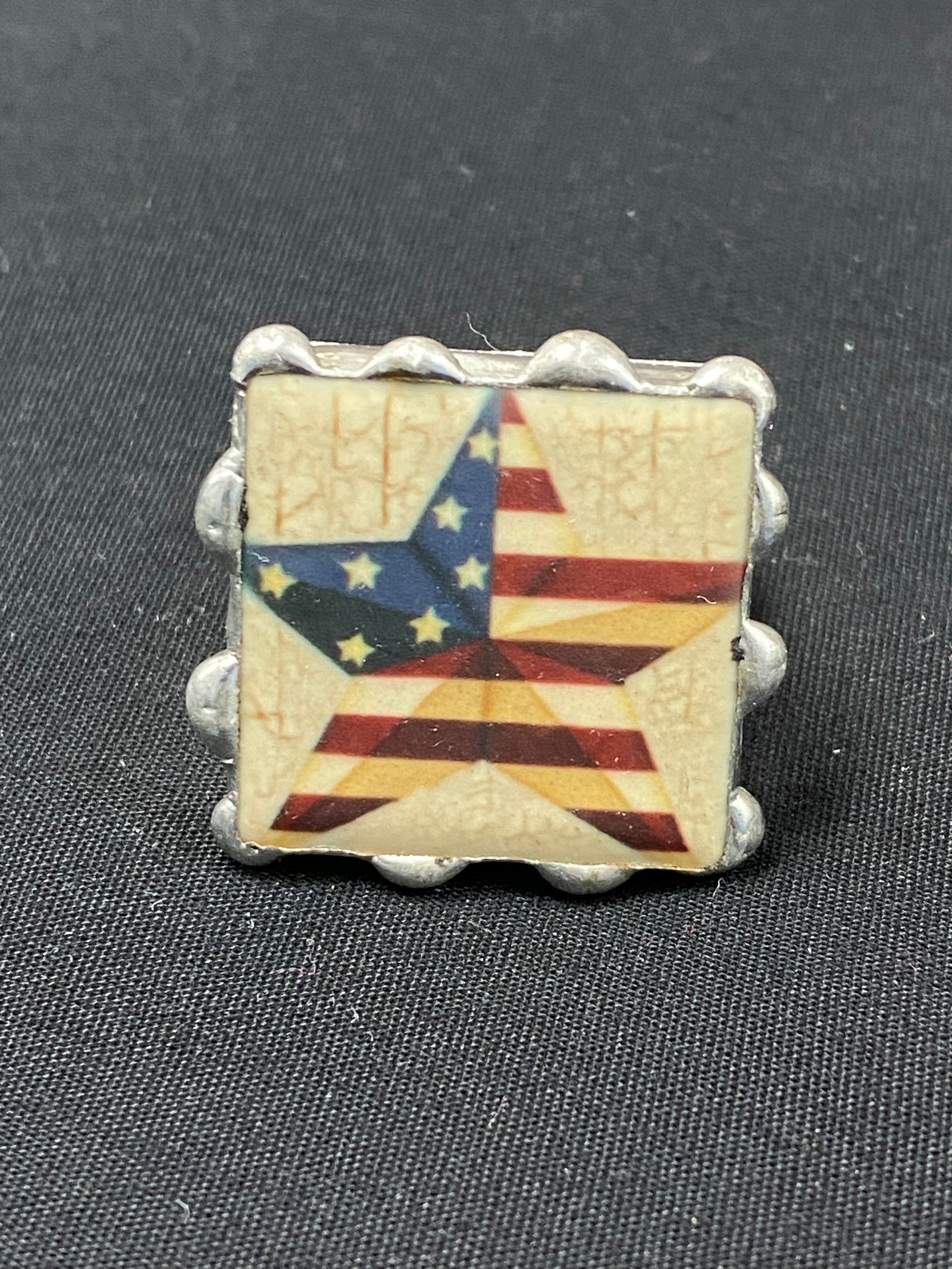 Star Flag Chunky Vintage Ring Patriotic