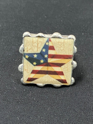 Star Flag Chunky Vintage Ring Patriotic
