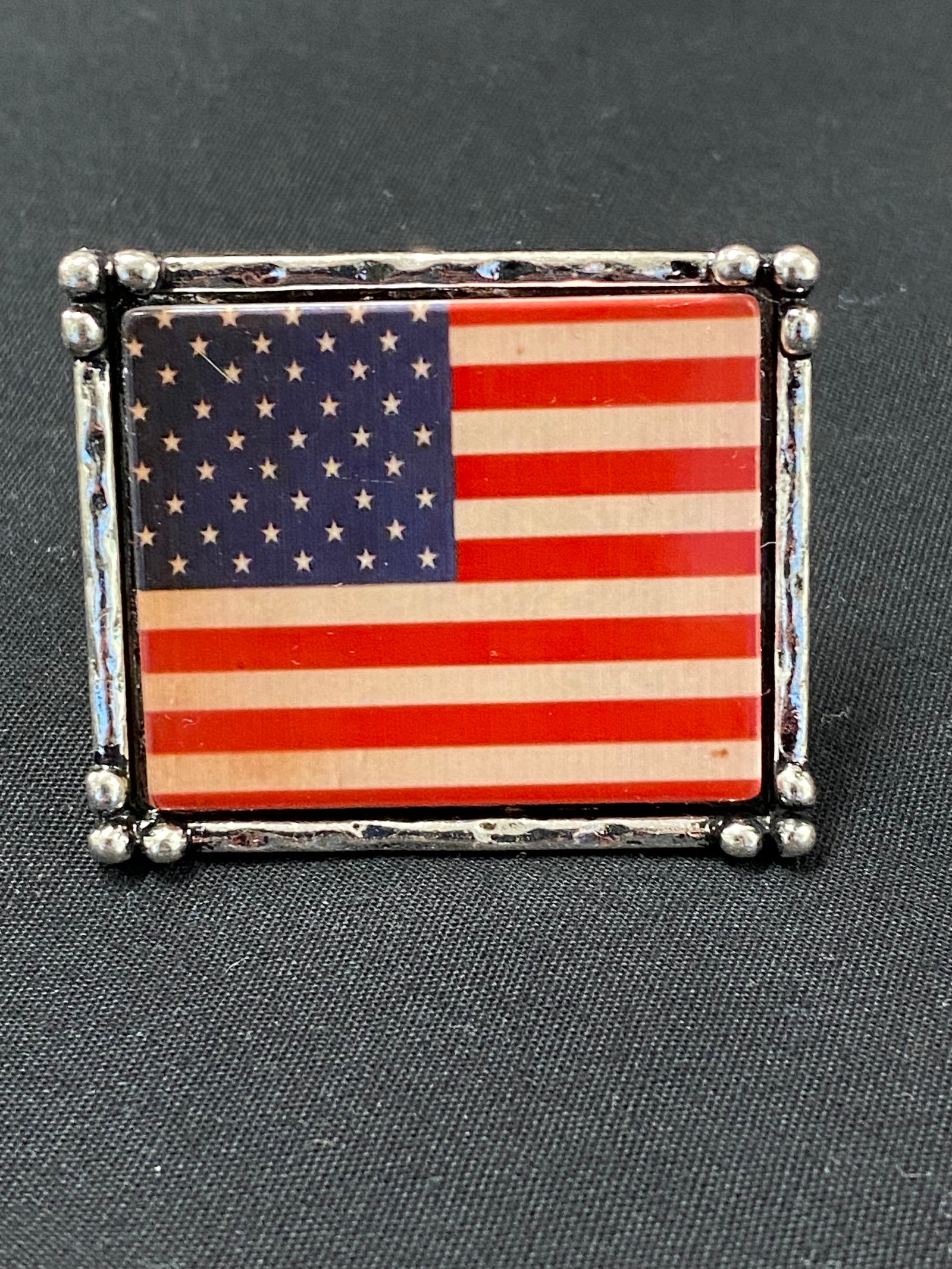 American Flag Chunky Vintage Ring Patriotic