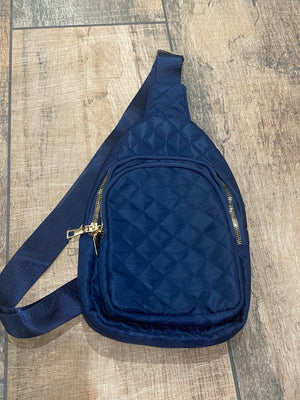 Quilted Crossbody with 2 Zippers