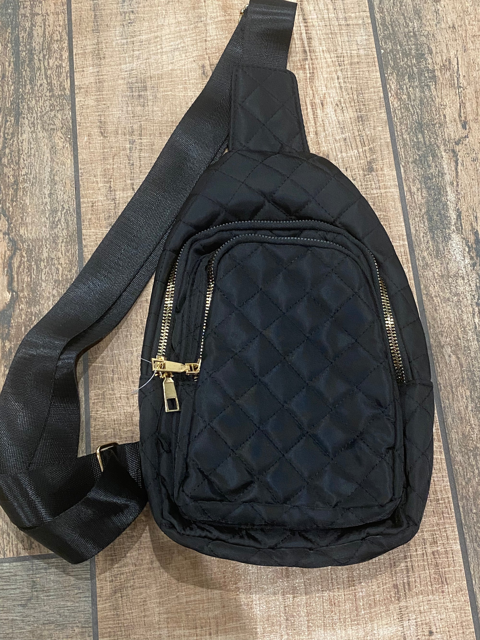 Quilted Crossbody with 2 Zippers