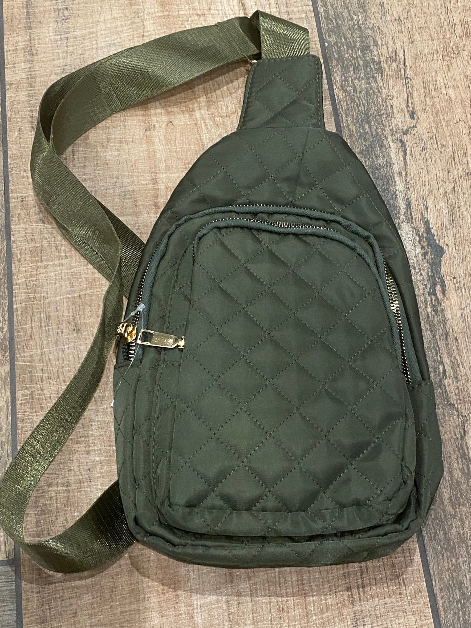 Quilted Crossbody with 2 Zippers