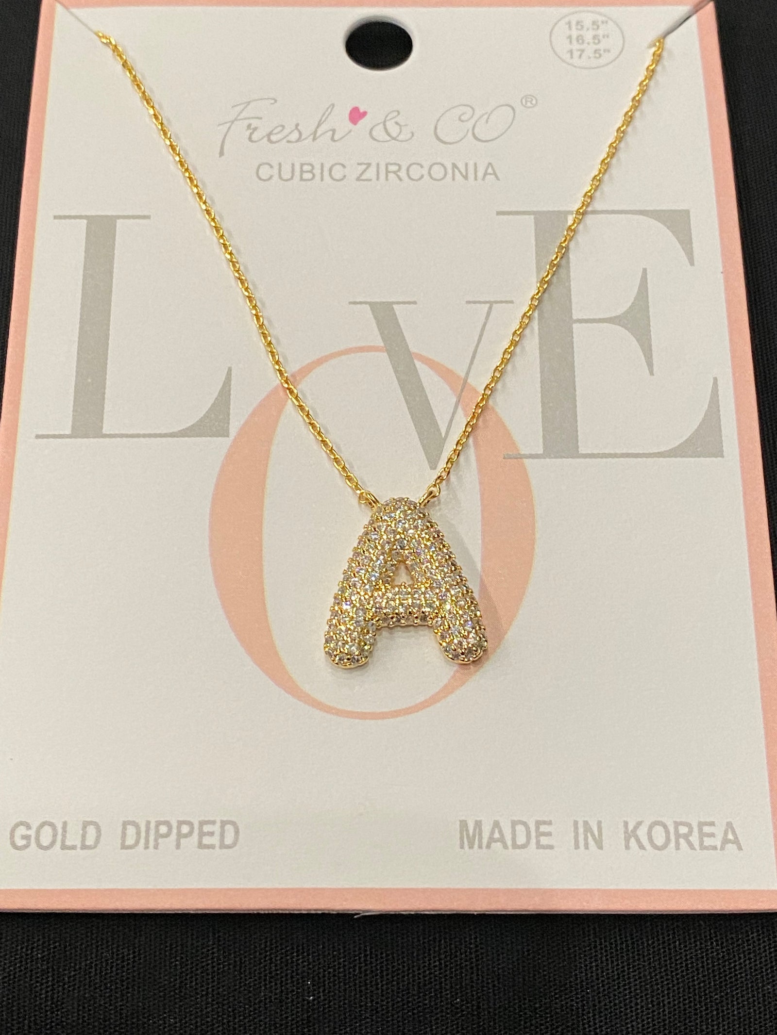 Rhinestone Bubble Initial Necklaces