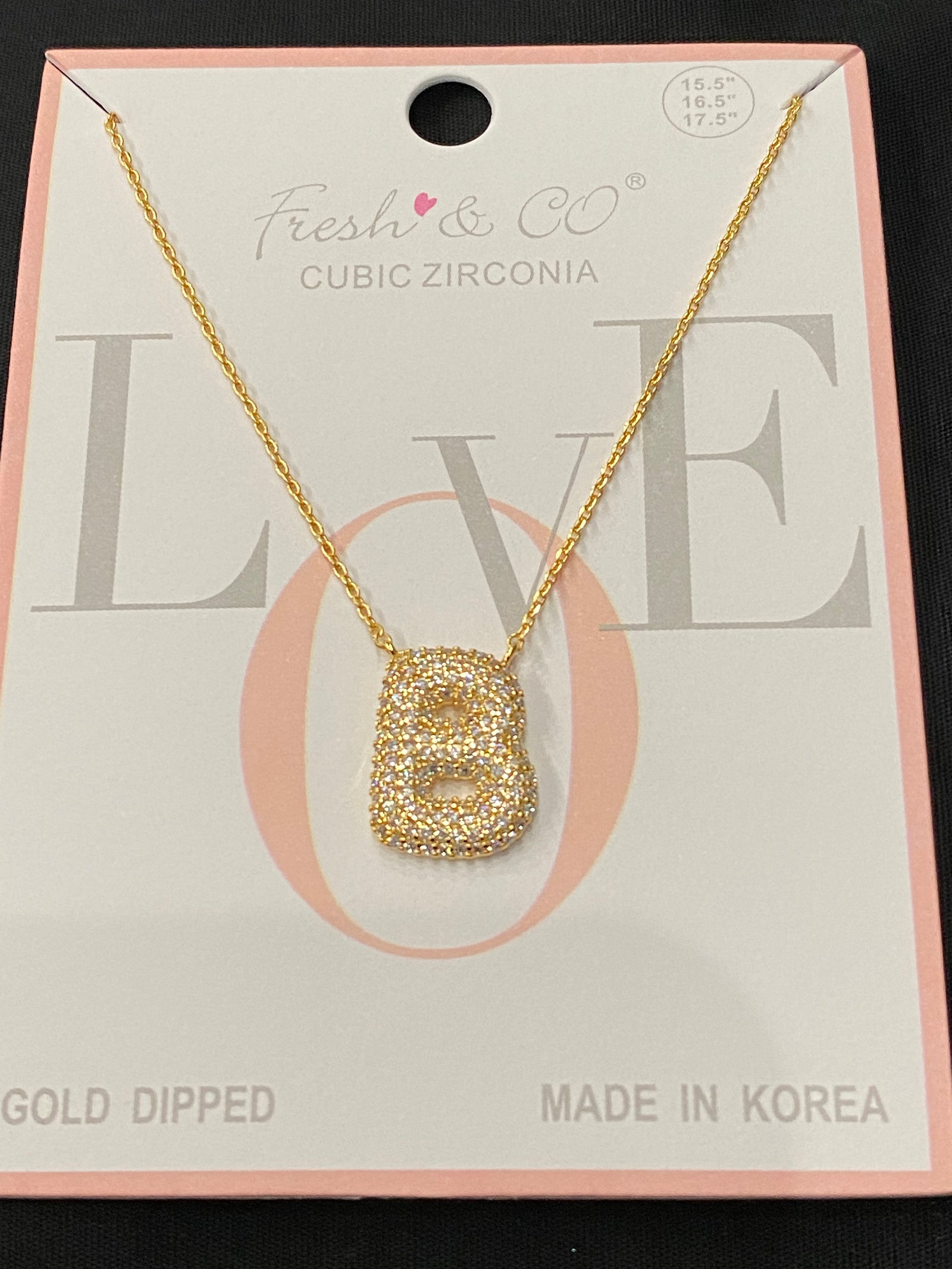 Rhinestone Bubble Initial Necklaces