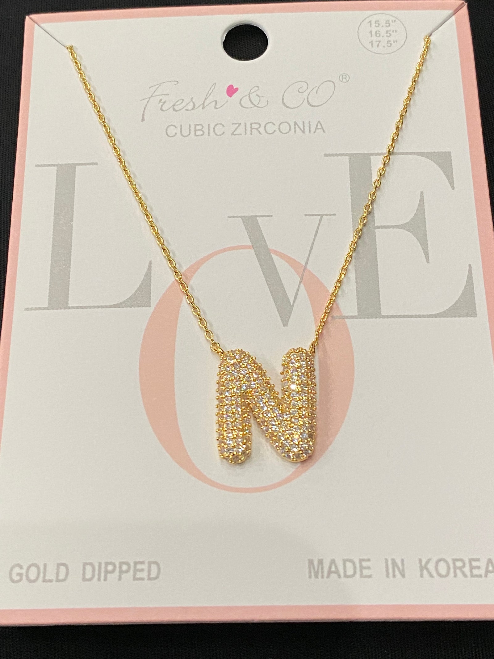 Rhinestone Bubble Initial Necklaces