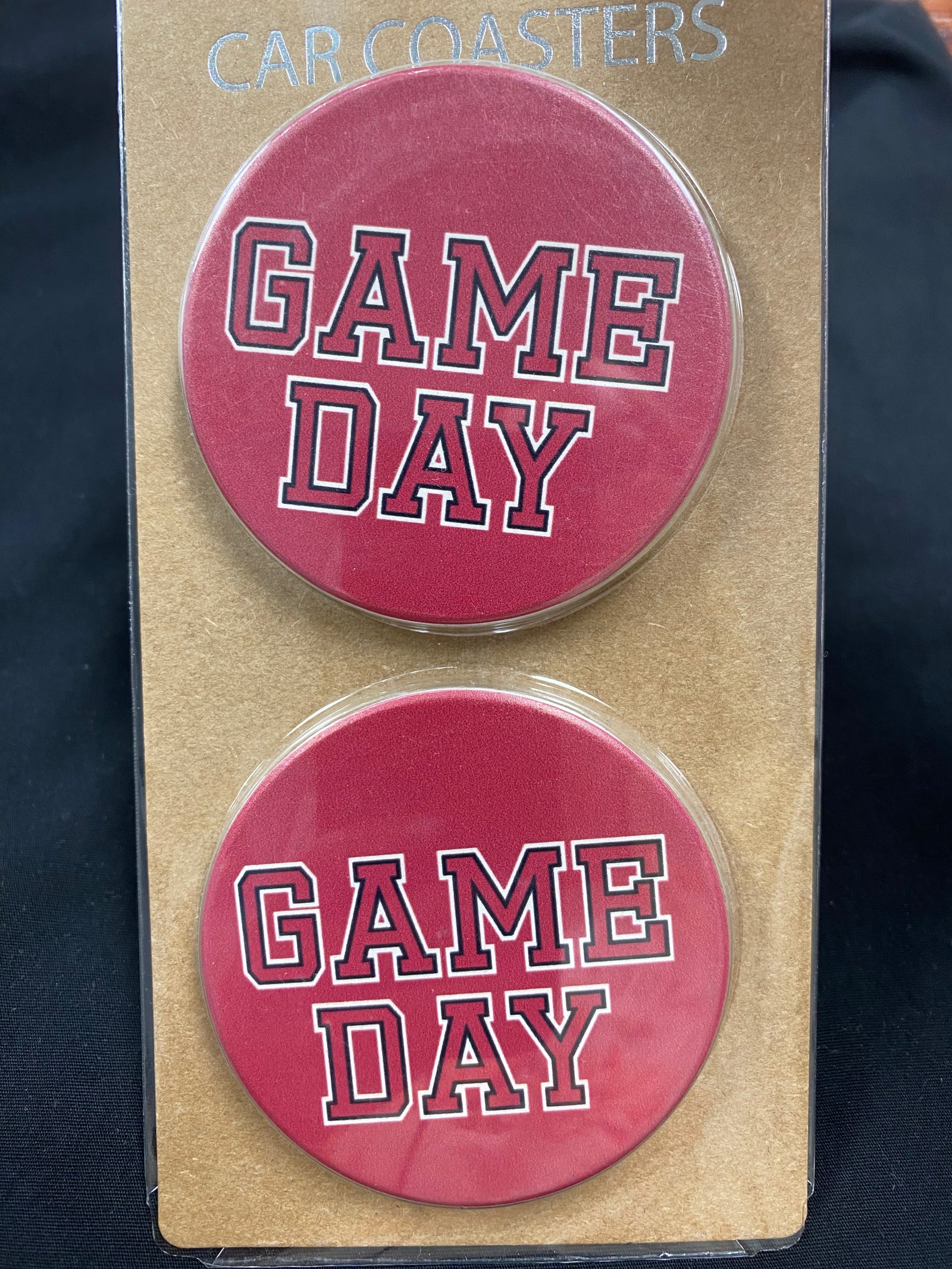 Game Day Car Coasters - Red or Orange