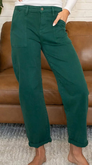 Risen Hunter Green Barrel Pants