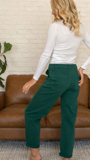 Risen Hunter Green Barrel Pants