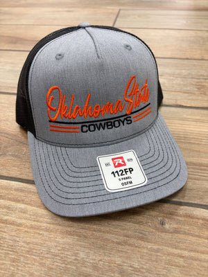 Oklahoma State Cowboys Script Triple Lined Hats