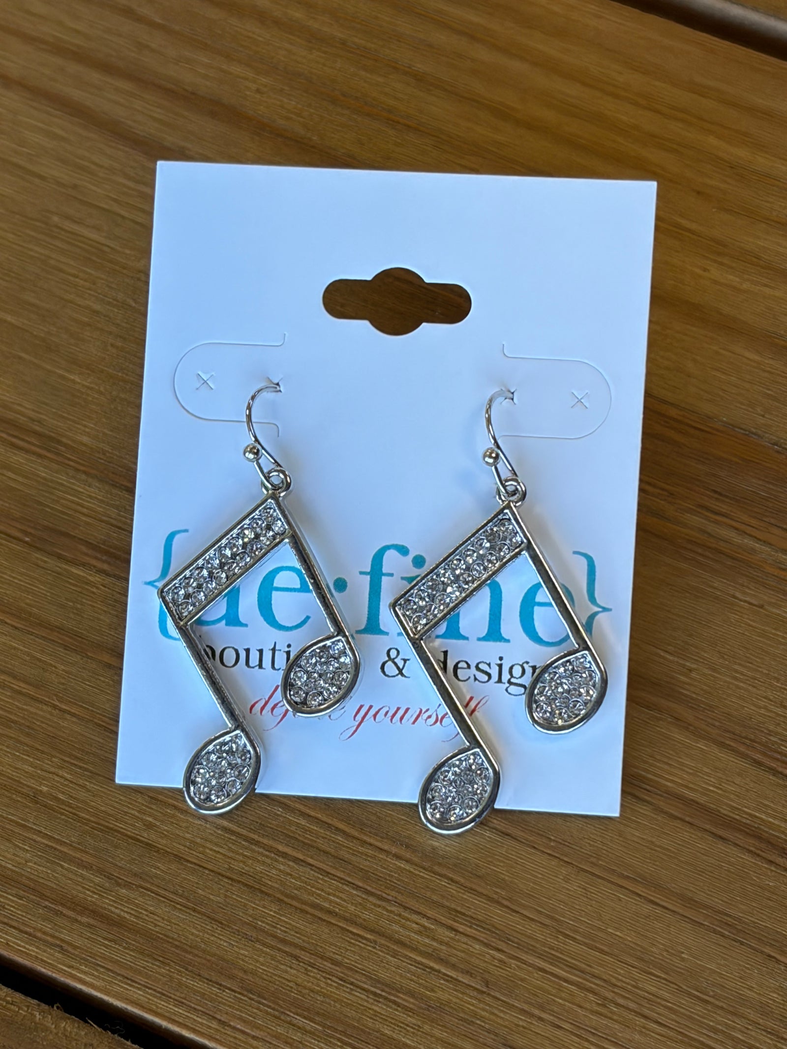 Music Notes Rhinestone Earrings