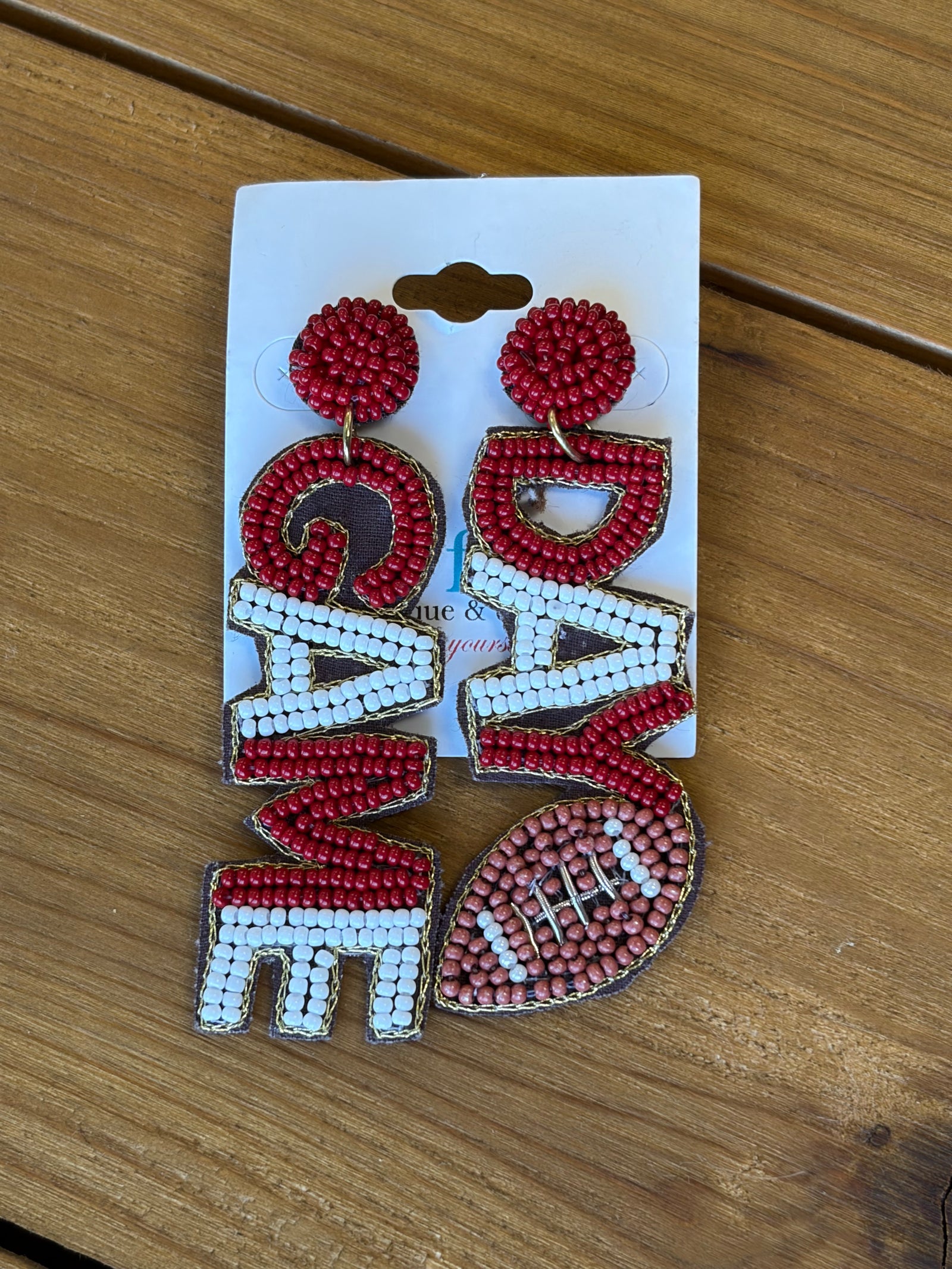 Crimson Football Game Day Earrings