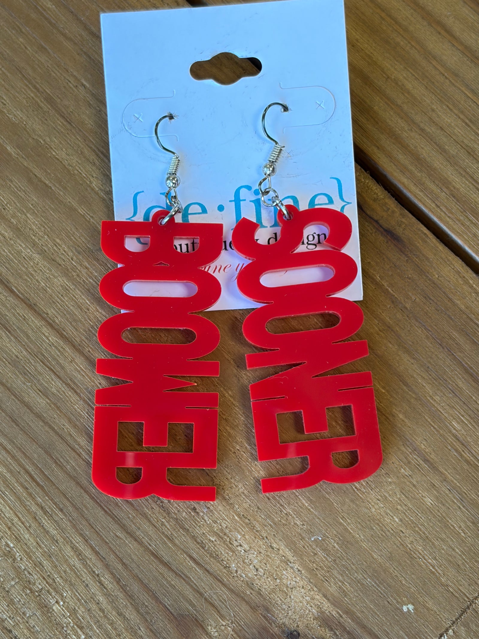 Boomer Sooner Red Earrings
