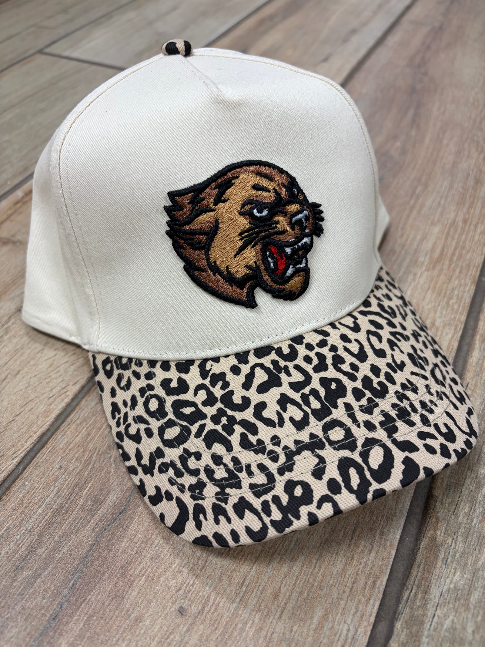 Cougar Leopard and Cream Snapback Trucker Hat