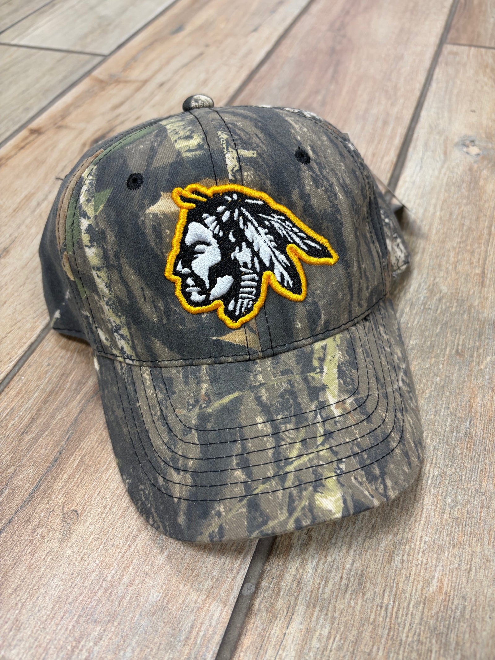 Tecumseh Savages Mascot Mossy Oak Camo Unstructured Hat