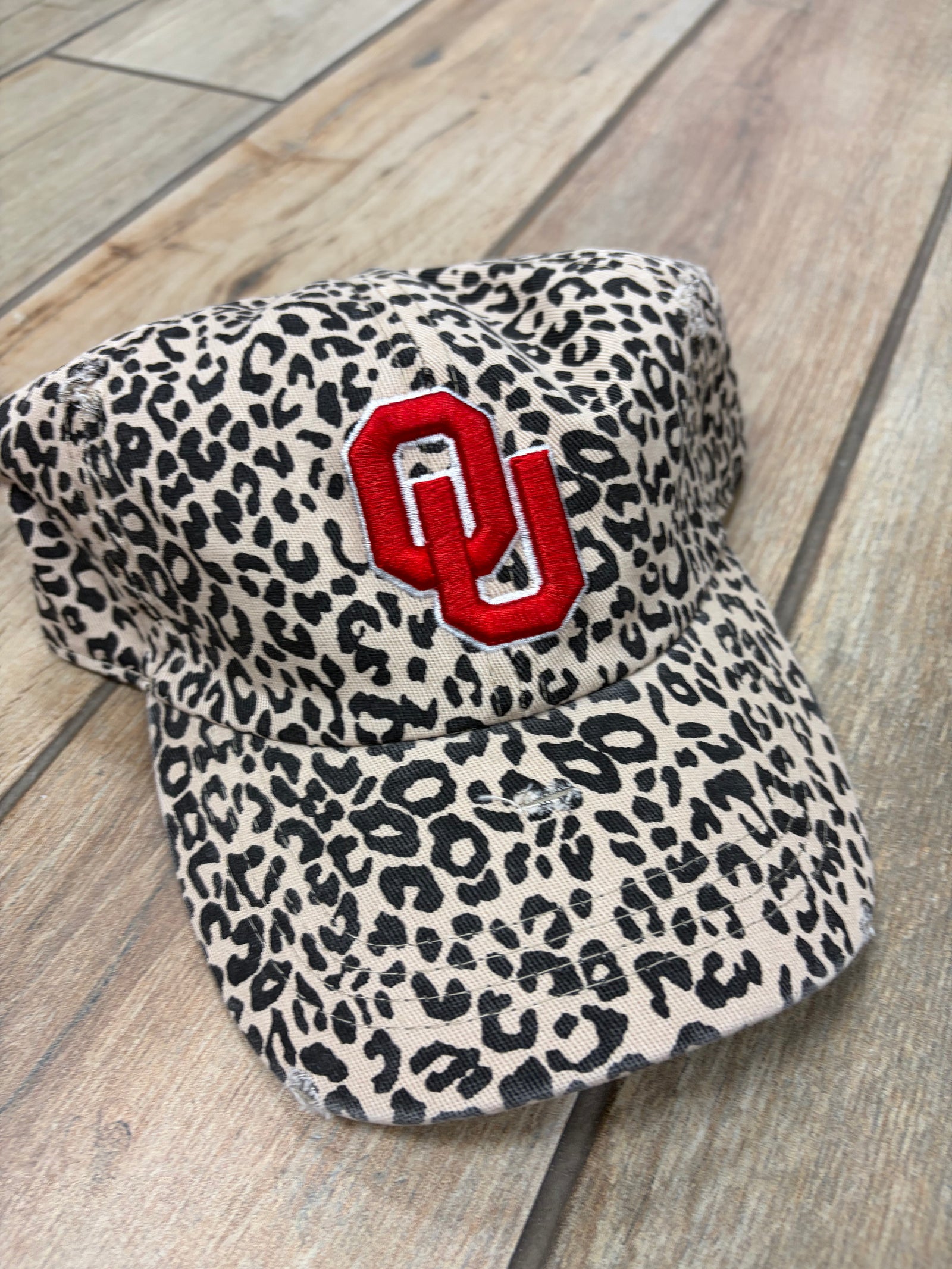 OU Leopard Unstructured Adjustable Hat