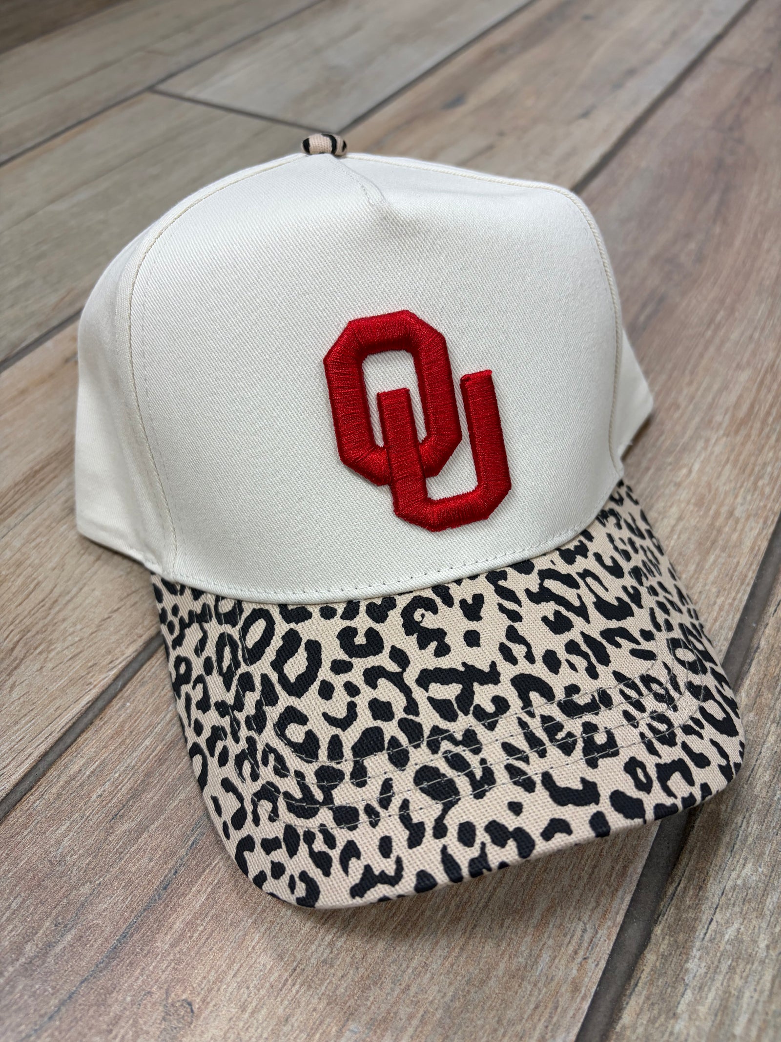 OU Leopard and Cream Snapback Hat