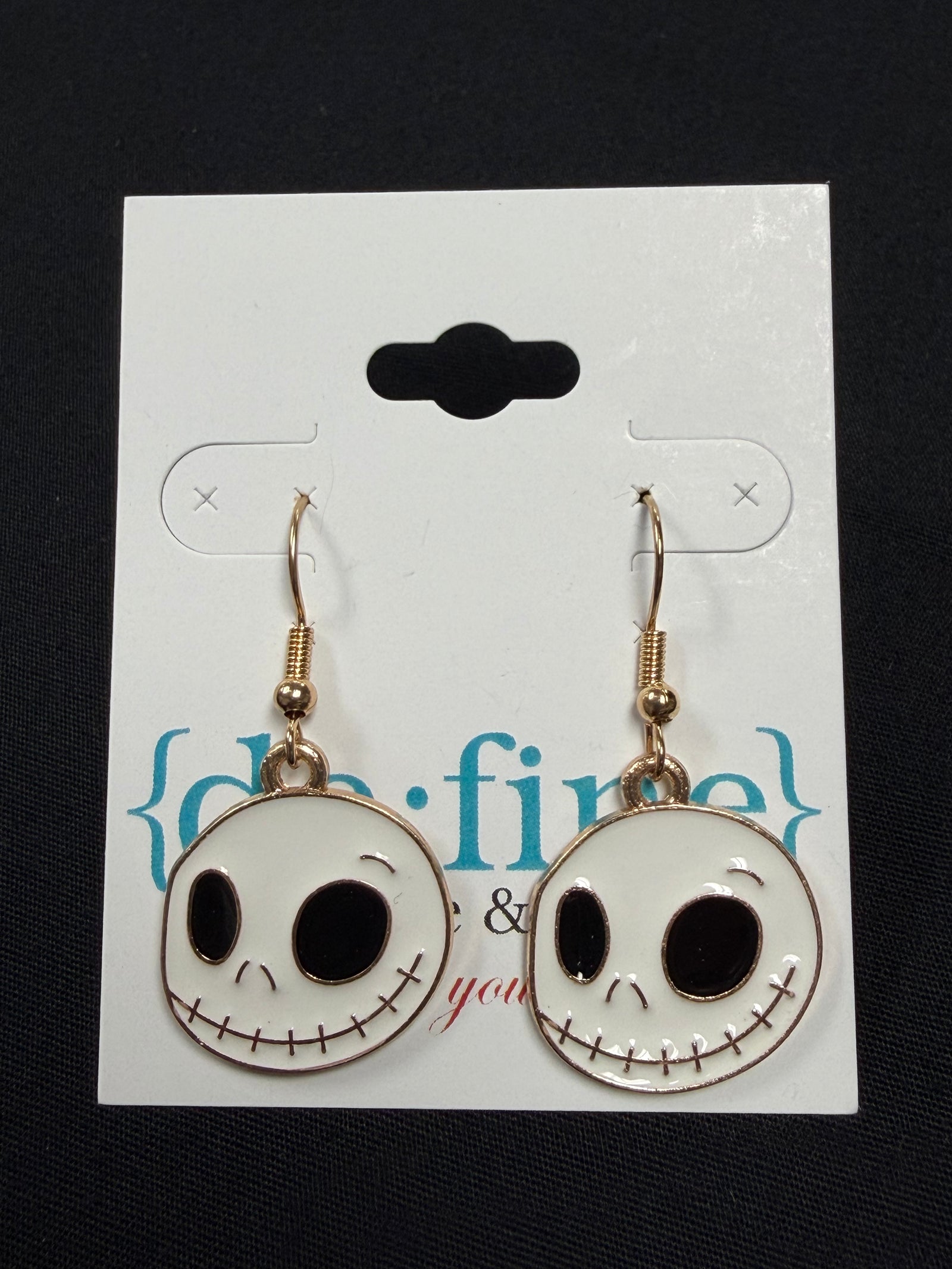 Halloween Jack Skellington Face Earrings