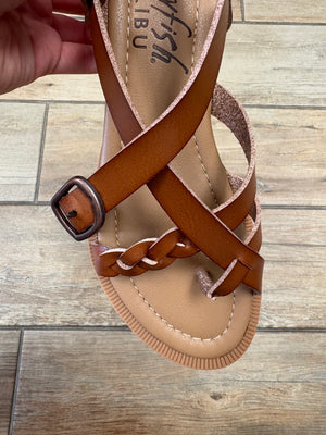 Blowfish April Criss Cross Sandal in White or Scotch