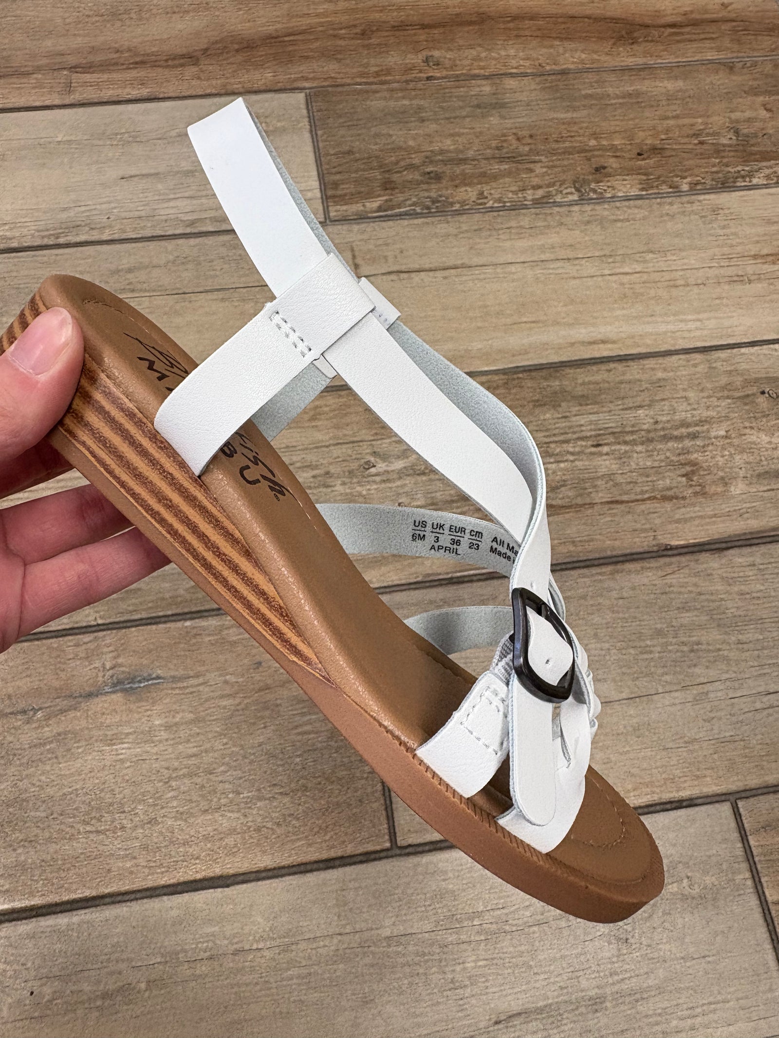 Blowfish April Criss Cross Sandal in White or Scotch