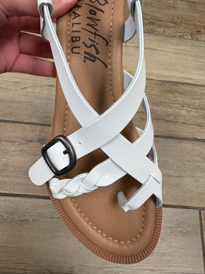 Blowfish April Criss Cross Sandal in White or Scotch