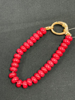 Deep Red Beaded Necklace or Bracelet