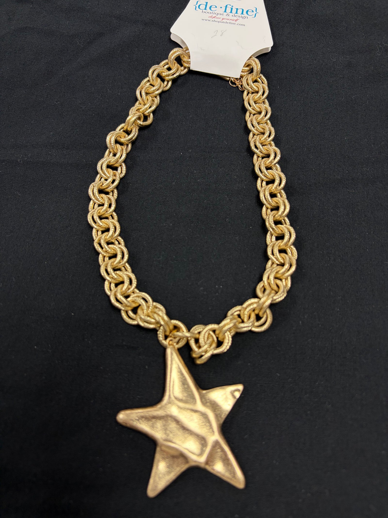 Gold Chunky Star Necklace - Shiny or Matte