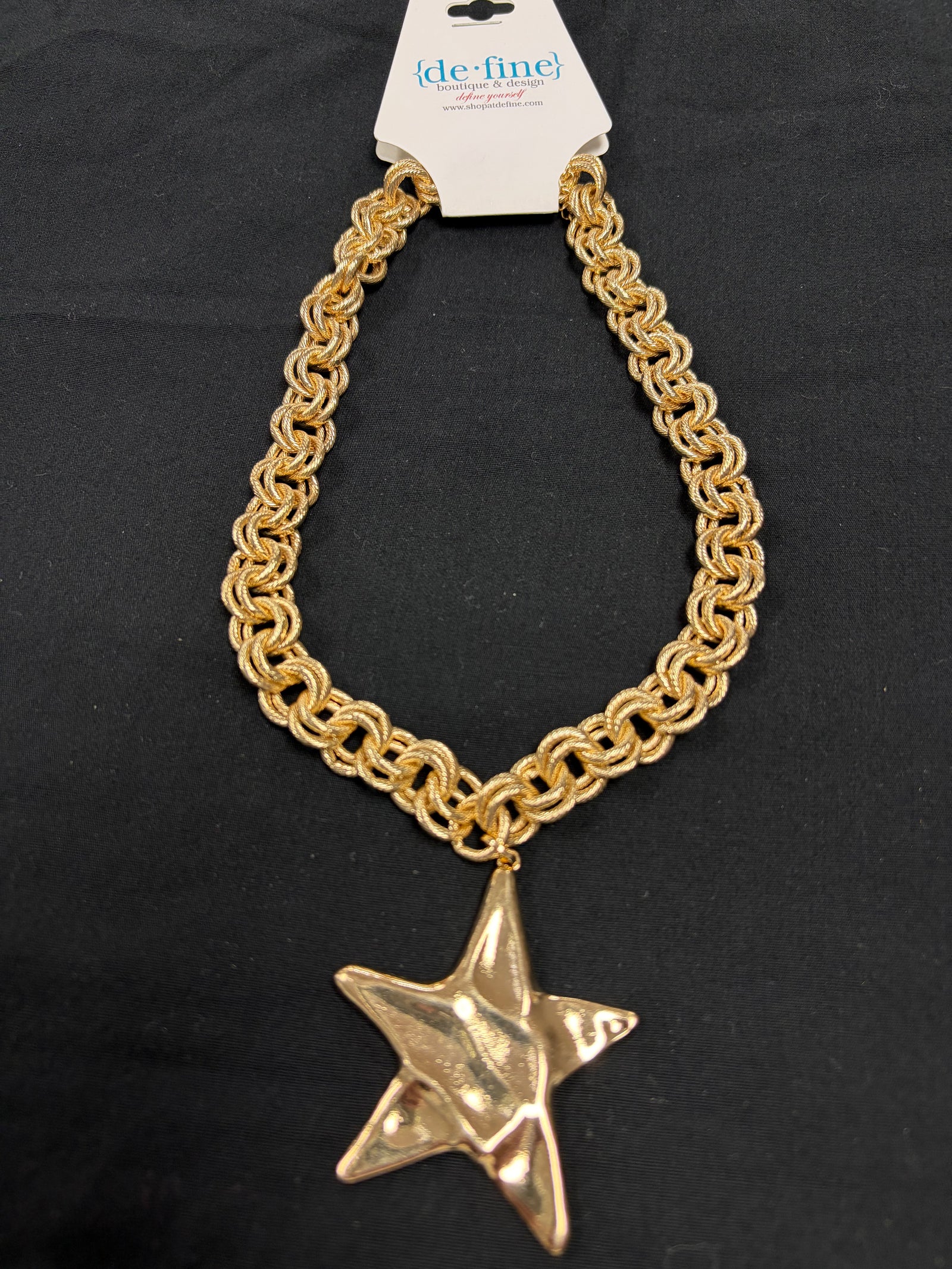 Gold Chunky Star Necklace - Shiny or Matte