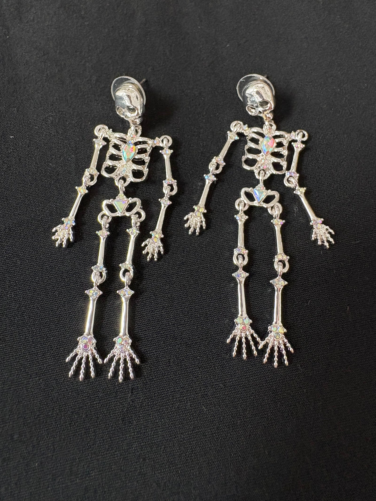 Halloween Blingy Skeleton Earrings