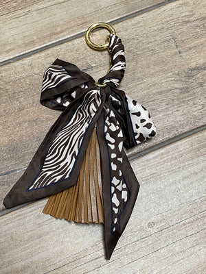 Bougie Scarf Tassel in Brown, Black or Brown Zebra