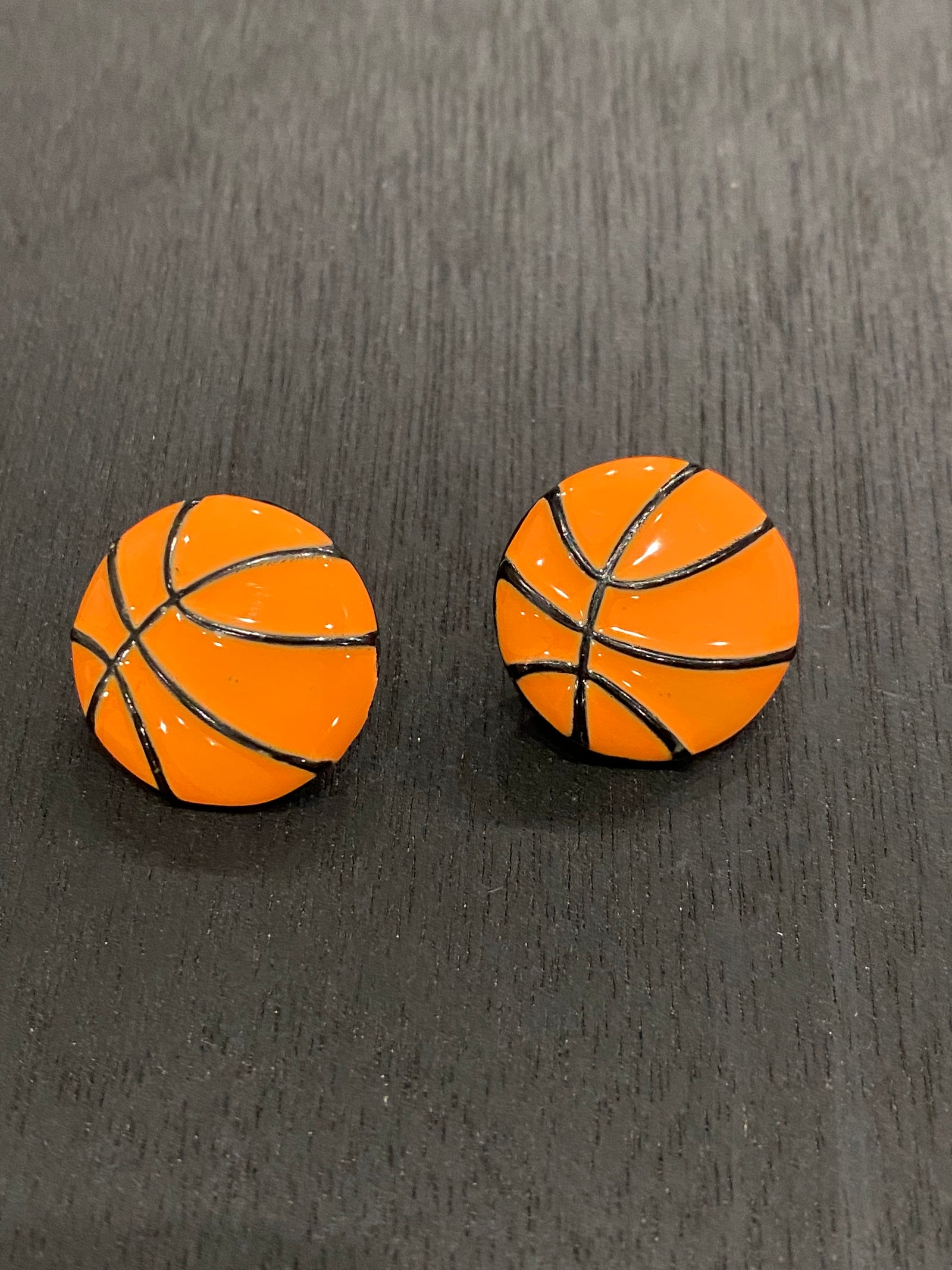 Basketball Bright Orange Stud Earrings