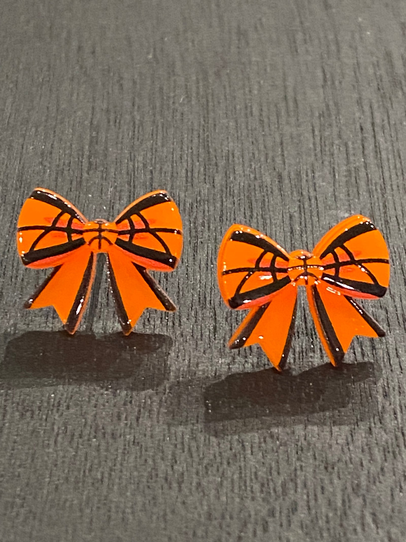 Basketball Bow Stud Earrings