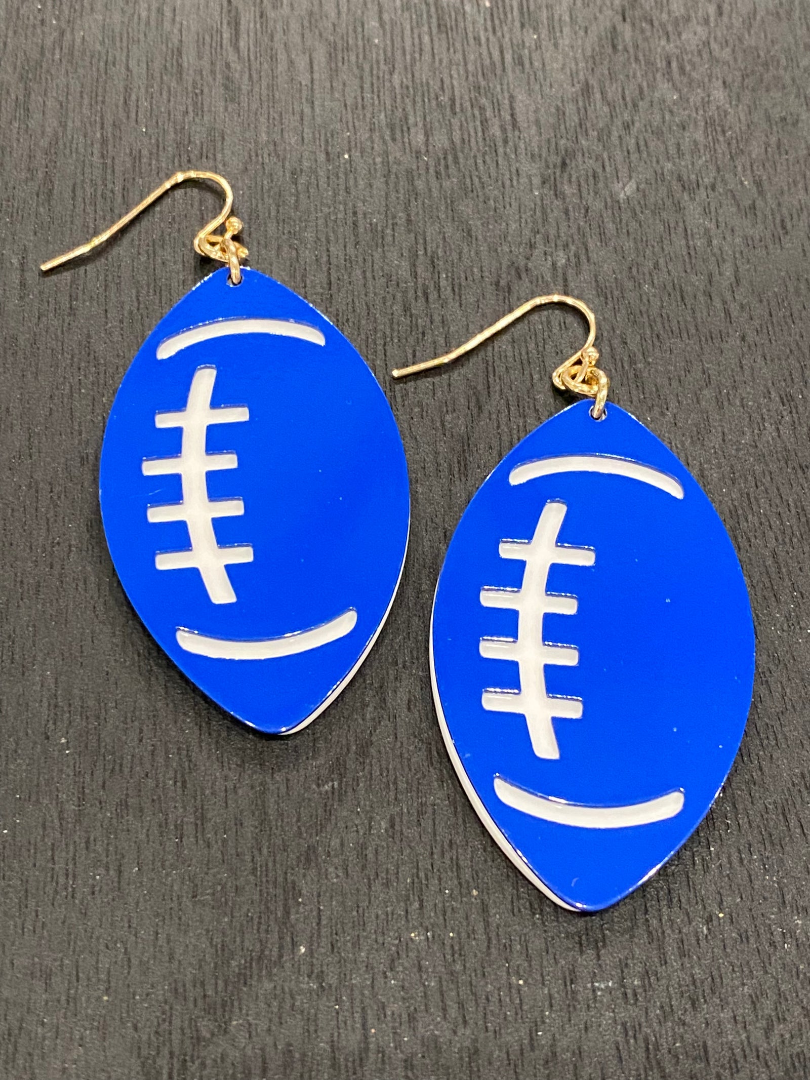 Blue Football Layered Earrings