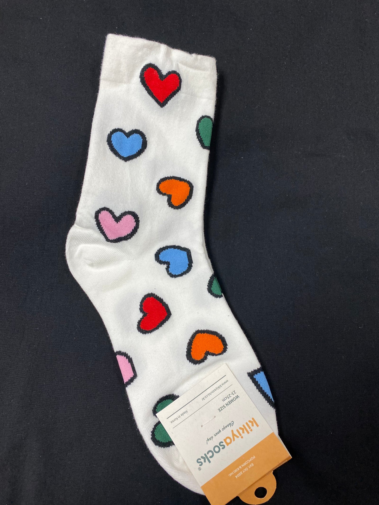 Heart Crew Socks in Multi Colors