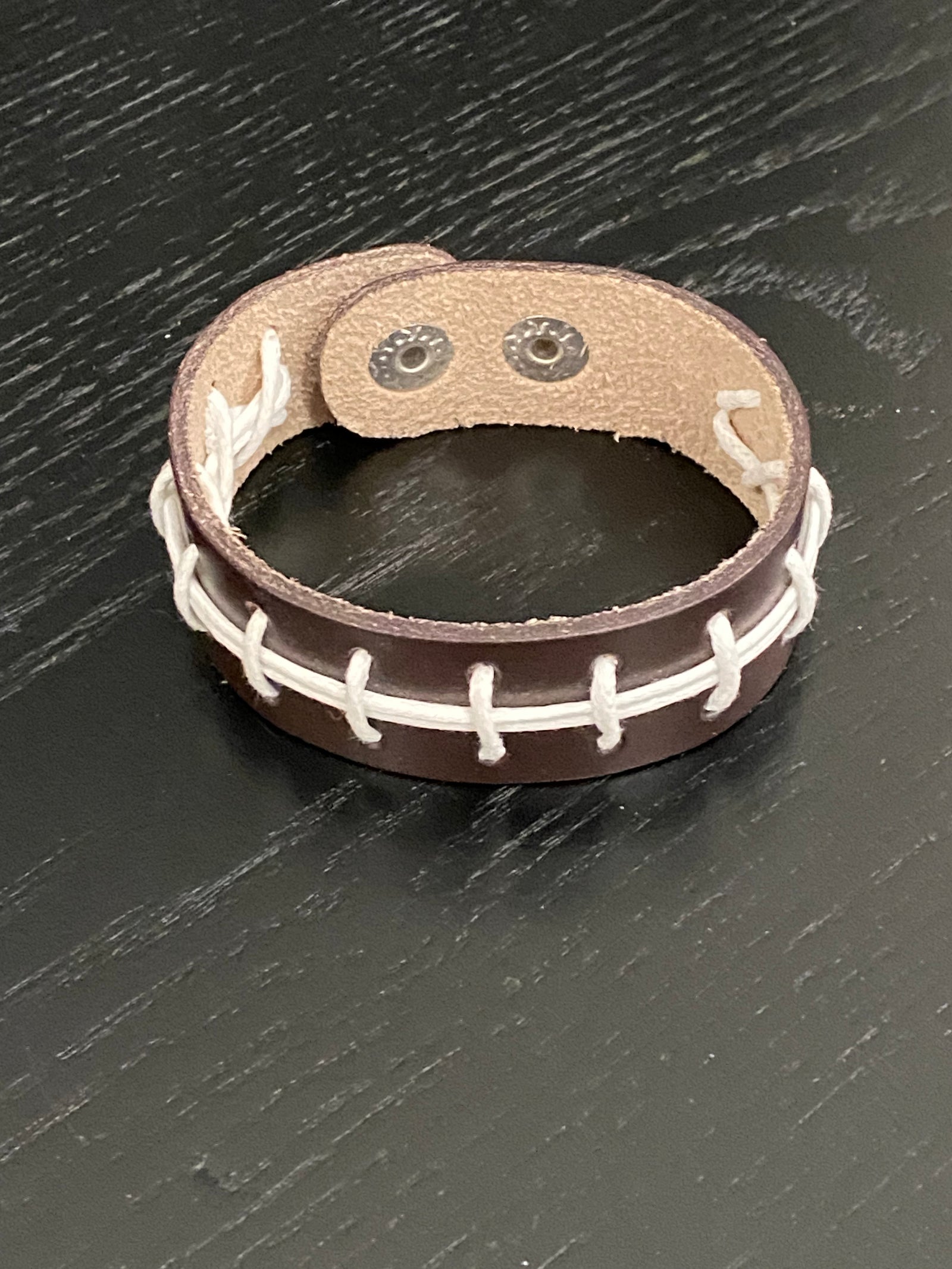 Football Stitches Cuff Bracelet