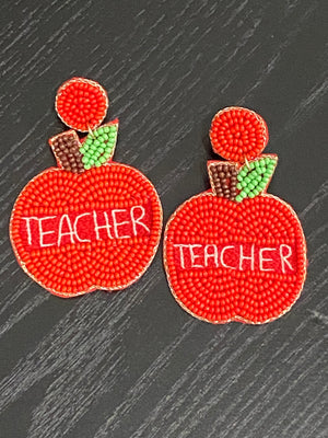 Teacher Beaded Earrings, Necklaces and Beaded Bags