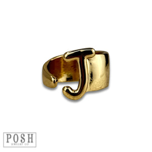 Gold Bubble Initial Rings