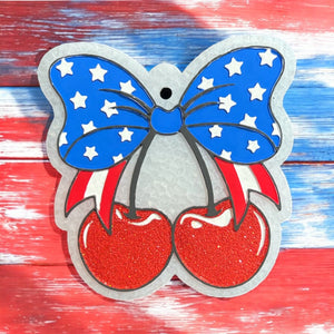 Americana Cherry Bow Car Freshies