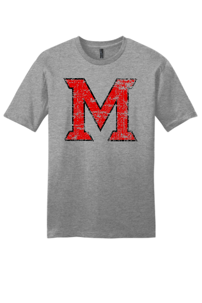McLoud Distressed M or Redskin Mascot Graphic Tee or Sweatshirt